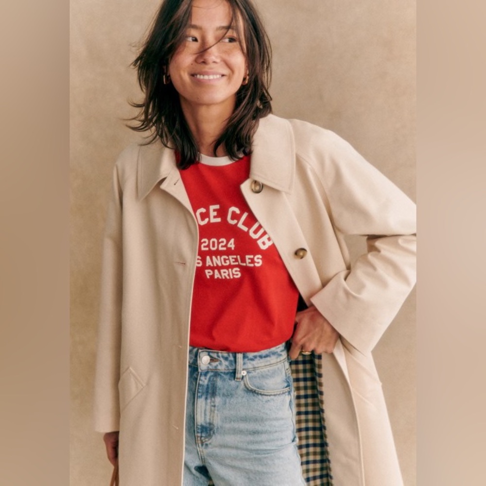 NWT Sezane Clyde Trench Coat in Ecru